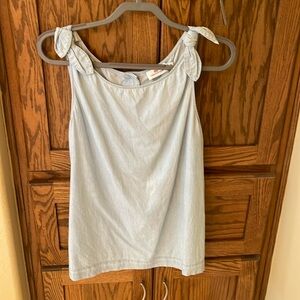 Vineyard Vines Tie Shoulder Chambray Tank EUC Size 12
